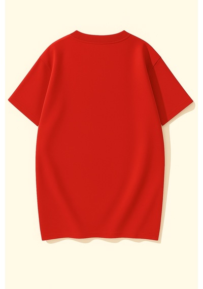 Uyguntarz Unisex İstiridye Kabuk Tasarım Basklı Tshirt Kırmızı