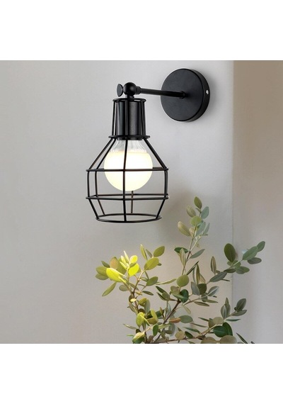 Riolight Retro2,rustik,vintage Siyah Kafes 1xe27 Duylu Metal Duva Siyah