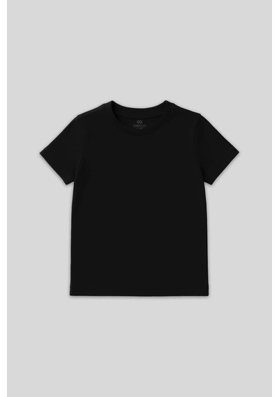 Standart Fit Basic O Yaka 2li Paket Siyah-beyaz Unisex Çocuk T-shirt - 11328 Siyah - Beyaz