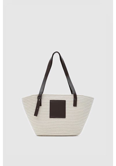 Shule Bags Vittoria Handmade Hasır Çanta Krem Krem