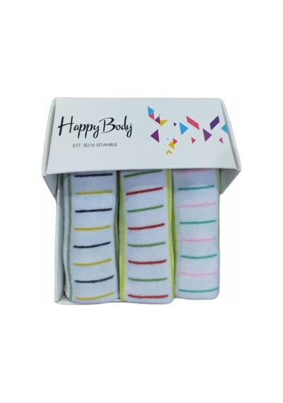 Happy Body Art.23334 Penye 3 Çift Özel Kutulu Bayan Patik Çok Renkli