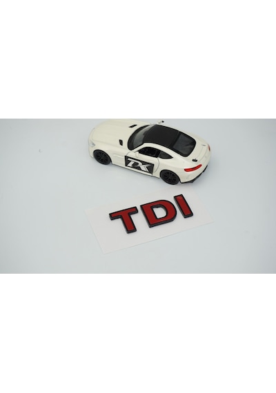 Dk Tuning Tdi Bagaj 3 Kırmızı Siyah Abs Yazı Logo Volkswagen İle Uyumlu Bagaj Arma