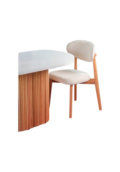 Marsilya İskandinav Natural Ahşap Masa Sandalye Takımı 90x130 Natural