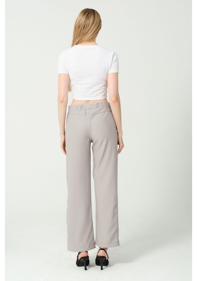 Rich Kadın Yüksek Bel Bol Paça Pantalon Çok Renkli