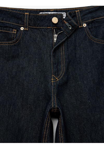 Koton Normal Bel Cepli Düğmeli Düz Paça Pamuklu Denim Pantolon - Straight Fit Jean Koyu İndigo 7wal40021md Indigo Koton Normal Bel Cepli Düğmeli Düz Paça Pamuklu Denim Pantolon - Straight Fit Jean Koyu İndigo 7wal40021md Indigo