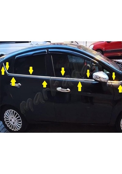 Db Chrome Ford Fiesta Cam Çıtası Nikelajı 2009-2017 8 Parça  P.Çel