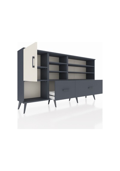 Arges Konsol 8 Raflı 2 Çekmeceli Tek Kapaklı 176x30x99 Antrasit-aytaşı/antrasit Aytası/antrasıt - Antrasıt Arges Konsol 8 Raflı 2 Çekmeceli Tek Kapaklı 176x30x99 Antrasit-aytaşı/antrasit Aytası/antrasıt - Antrasıt