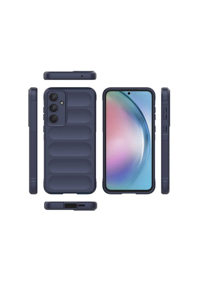 Galaxy Uyumlu A55 Kılıf Kamera Korumalı Esnek Silikon Parmak Şeritli Pazarplus Lacivert