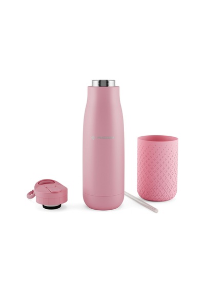 Puccon 500 Ml Pipetli Pembe Çelik Matara/termos - Silikon Gövdeli Plus - 50010