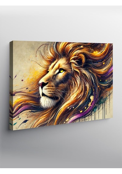 Kanvas Tablo Güçlü Aslan Portresi 50cmx70cm