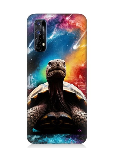 Realme 7 Uyumlu Renkli Kaplumbağa Desenli Silikon Kılıf