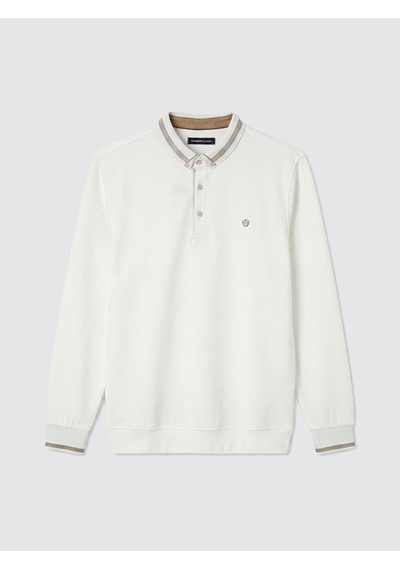 Lcwaıkıkı Classic Beyaz Polo Yaka Erkek Sweatshirt
