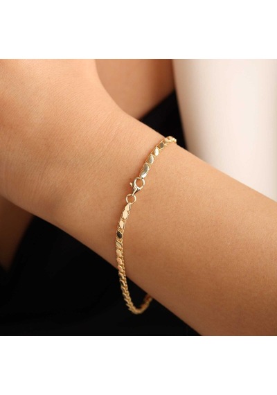 Sembol Gold Pullu Altın Bileklik 3mm Sarı Altın