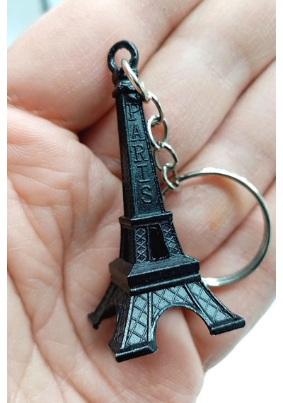 Paris Eyfel Kulesi 3D Metal Anahtarlık Siyah