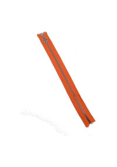 Angel Çanta Aksesuar Başlıklı Fermuar 40 Cm Gümüş Metal Turuncu