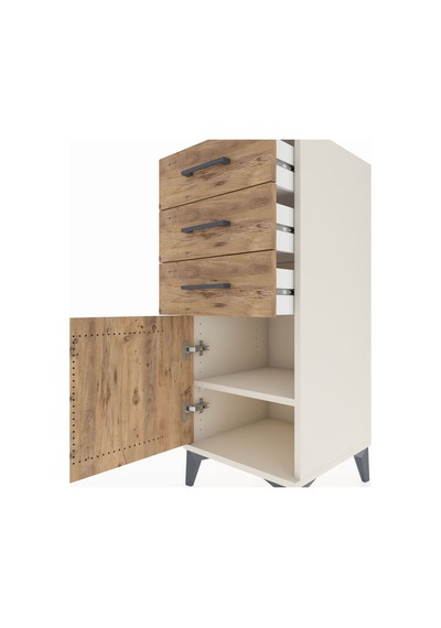 Hyperion Komodin Tek Raflı 3 Çekmeceli Tek Kapaklı 44x44x106 Aytaşı-çam Aytası