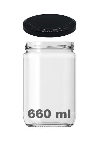 660 Ml Şeffaf Cam Kavanoz 660 Cc Konserve Metal Kapaklı Cam Kavanoz 6 Adet Şeffaf, 660 Cc Çok Renkli