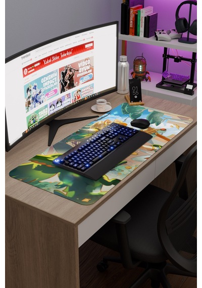 Kachina Genshin Impact Anime Oyuncu V1 - 90x40 Xxl Gaming Mouse Pad Fare Altlığı
