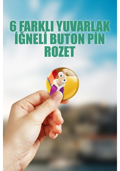 Kinger- Tadc The Amazing Digital Circus Çanta Süsü Rozet İğneli Buton Rozet Seti 6 Adet Altılı