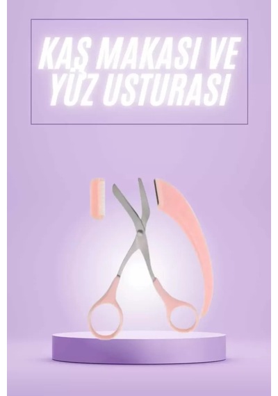 Taraklı Kaş Makası Ve Ustura Seti Kaş Düzeltme Makası Kaş Bıyık Alma Aleti Sarı Diğer
