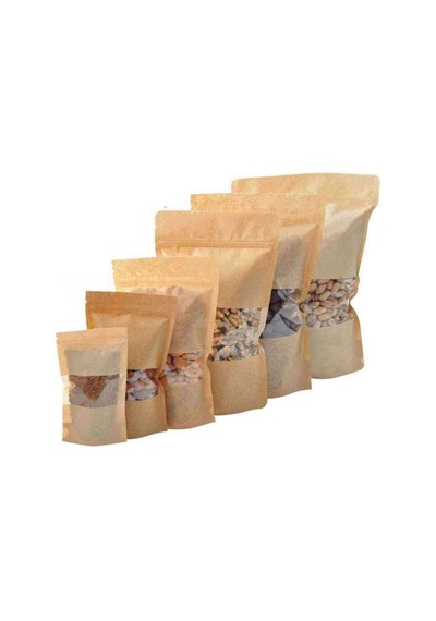 Kraft Pencereli Doypack Tanışma . Deneme . Numune Paketi