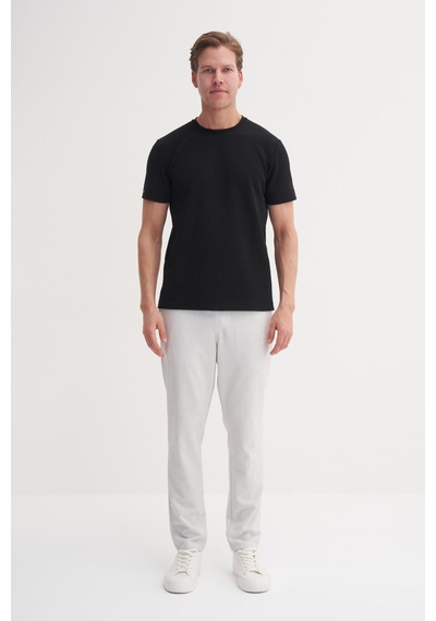 Cazador 4202 Bisiklet Yaka T-shirt Siyah