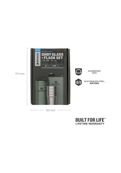 Stanley Adventure Çelik Shot Bardak Ve Matara Seti - Hammertone Green Yeşil