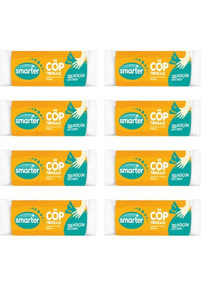 Smarter 8'li Küçük Boy Çöp Torbası Mini 40 x 50 CM Smarter 8'li Küçük Boy Çöp Torbası Mini 40 x 50 CM