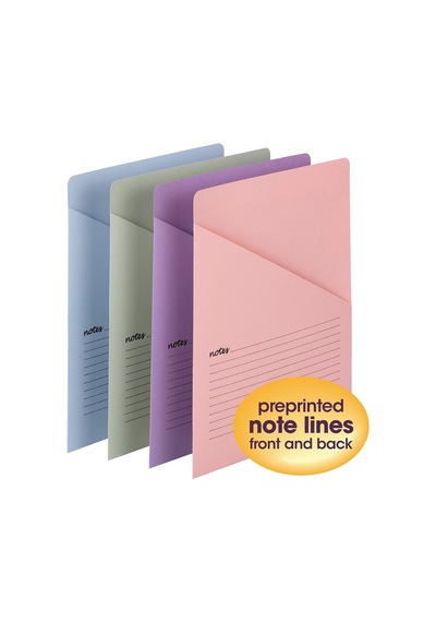 Organized Up Notes Slash File Ceket, Mektup Boyutu, Çeşitli Renkler, Paket Başına 12 Adet 75429
