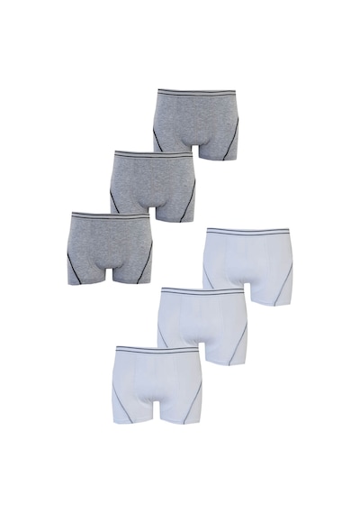 Hepsine Rakip Tutku İç Giyim 6'lı Paket Erkek Çocuk Pamuklu Elastan Boxer Tec0133 Beyaz - Gri