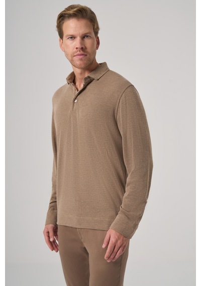 Morven Erkek A-kahverengi Trend Düğmeli Polo Yaka Sweatshirt 26ks063006401 A-kahverengi A.Kahverengi