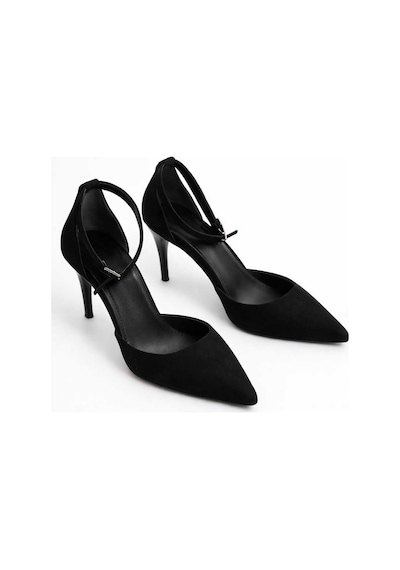 Markasende Siver Siyah Saten Stiletto Sivri Burun Kadın Topuklu Ayakkabı Siyah