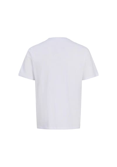 Jack & Jones Jorcatskılls Front Baskılı Erkek Tişört Bisiklet Yaka Kısa Kollu Beyaz