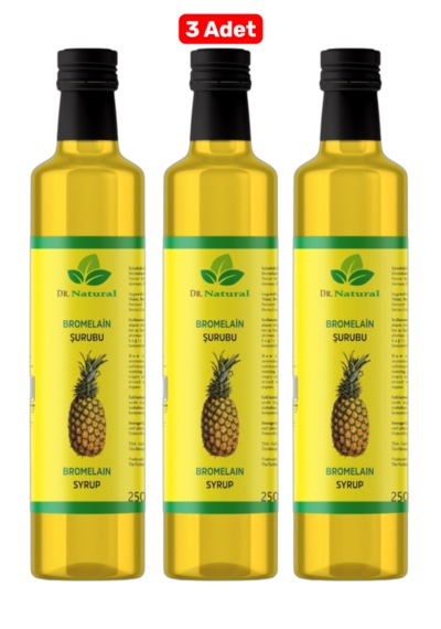 3 Adet Bromelain Ananas Ve Koenzim Q10 İçeren Detox Şurubu 250 Ml