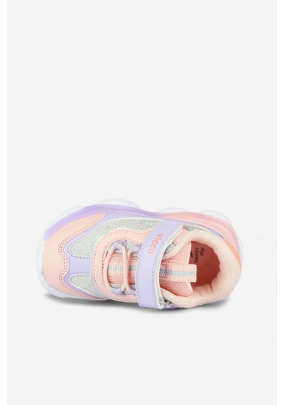 Vicco Salvador Kız Çocuk Okul Öncesi Işıklı Rahat Sneaker Pudra