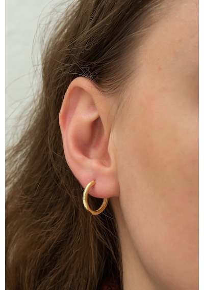 925 Ayar Gold 15 Mm Halka Küpe Kadın Gümüş Küpe