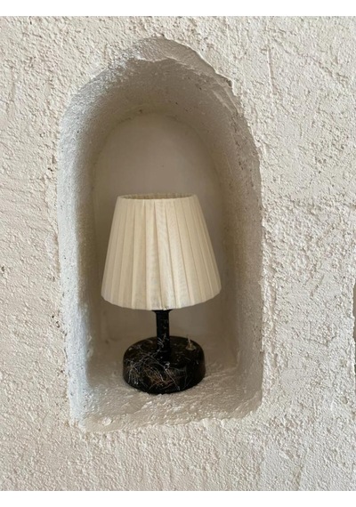Osmanlı Ipeği Pileli Kablosuz Masa Lambası -alt Siyah Mermer Led Işık 9v Pil 75-90 Saat Osmanlı Ipeği Pileli Kablosuz Masa Lambası -alt Siyah Mermer Led Işık 9v Pil 75-90 Saat