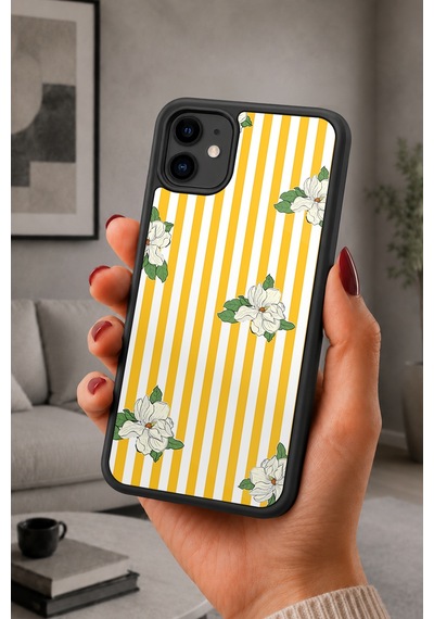 İphone 11 Uyumlu Manolya Desenli Kamera Korumalı Darbelere Dayanıklı Kılıf 1113-manolya-iphone11
