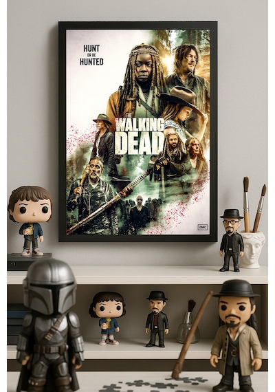 The Walking Dead Siyah Ahşap Çerçeveli Poster, Dizi Duvar Tablosu