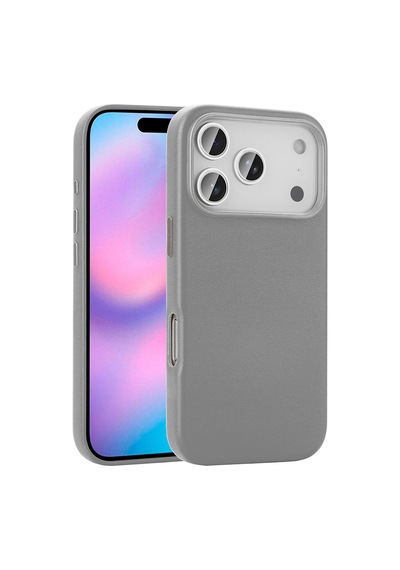 Apple Uyumlu iPhone 17 Pro Max Kılıf M-safe Şarj Özellikli Pu Deri Görünümlü Zore Kupra Kapak Gri