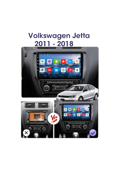 Exvol Volkswagen Jetta Multimedia 2 GB / 32 GB Android 10'' HD IPS Ekran