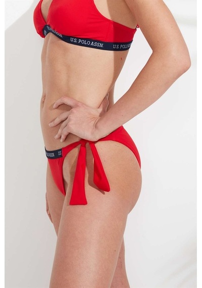 U.S. Polo Assn. Kadın Kırmızı Kalın İpli Bikini Alt 21509