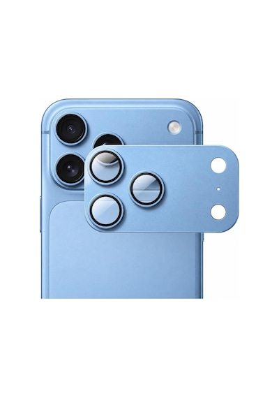 Coverzone İphone 18 Pro Max İle Uyumlu Kamera Lens Koruyucu Temperli Cam Çizilmeye Dayanıklı Şeffaf Kamera Koruma Camı Hsnx1 Mavi
