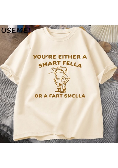 Flood Of Style Bir Akıllı T-shirts T-shirt Boy Retro Karikatür T Shirt Garip Kovboy Kurbağa T Shirt Kadın Er Haki