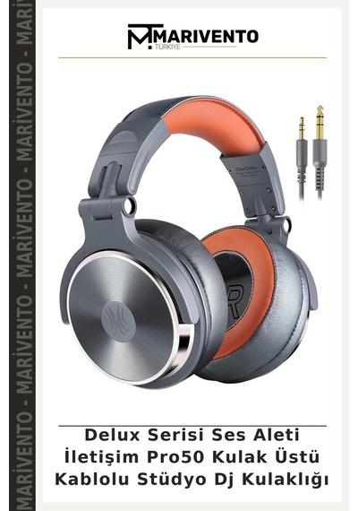 Delux Serisi Ses Aleti İletişim Pro50 Kulak Üstü Kablolu Stüdyo Dj Kulaklığı