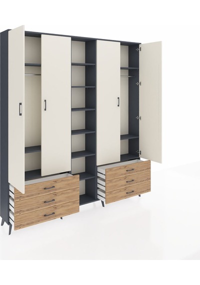 Arges Dolap 13 Raflı 6 Çekmeceli 2 Askılı 220x30x243 Antrasit-aytaşı/çam Aytası/atlas Çam Arges Dolap 13 Raflı 6 Çekmeceli 2 Askılı 220x30x243 Antrasit-aytaşı/çam Aytası/atlas Çam