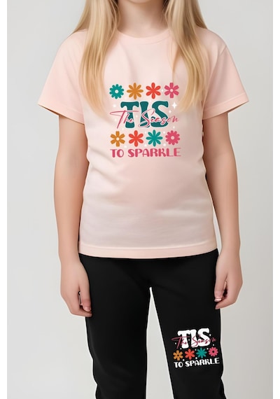 Panios Kids Baskılı Kız Çocuk Tişört Ve Eşofman Alt-üst Takım Pembe Somon Panios Kids Baskılı Kız Çocuk Tişört Ve Eşofman Alt-üst Takım Pembe Somon