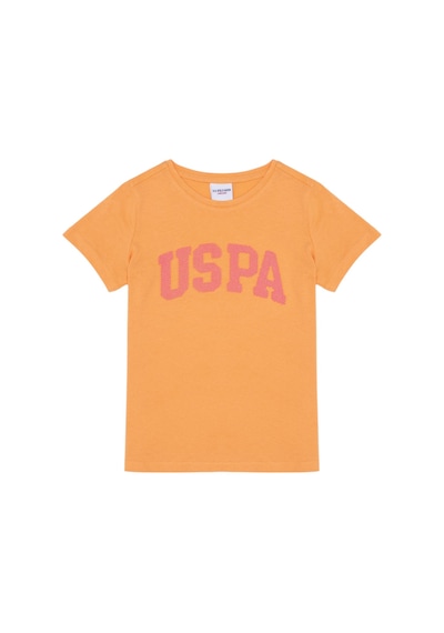 U.S. Polo Assn. Kız Çocuk Bisiklet Yaka Basic Tişört Turuncu