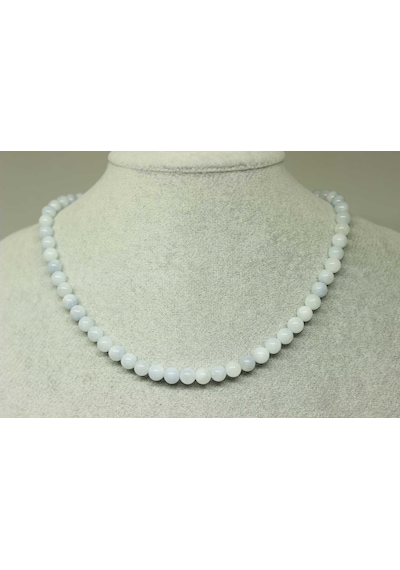 Akuamarin Taşı Kolye 6mm (Klipsli) Gümüş