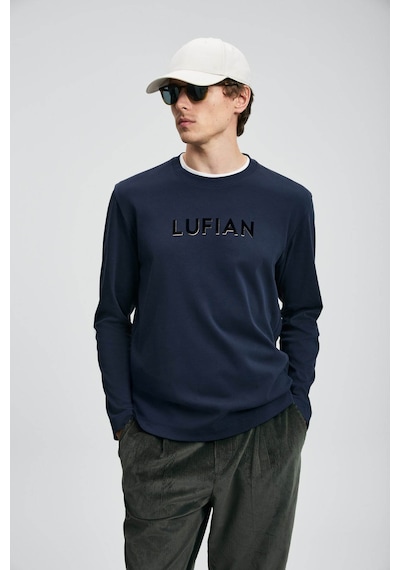 Lufian Sara Lacivert Erkek Uzun Kollu T-shirt 112020057 Lacivert